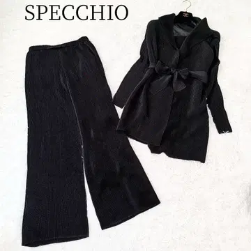 [ SPECCHIO ] 셋업 플리츠 블랙 팬츠 겉옷