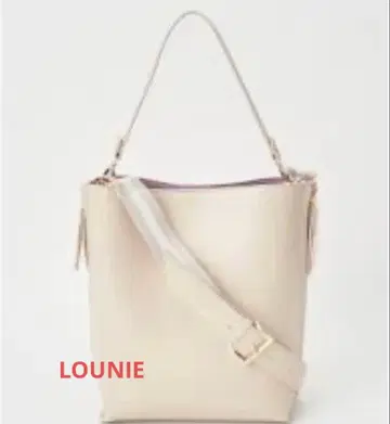 LOUNIE 배색 디자인 토트백 (베이지 x 라벤더)