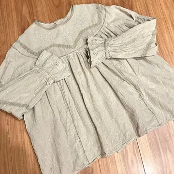 사만사 모스모스 kazumi 면린넨 레이스 블라우스