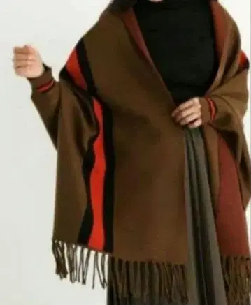 PECHINCHAR 라인 악센트 소매 니트 숄