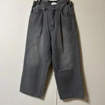 그레이 와이드 데님 팬츠