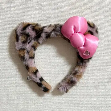 USJ 헬로키티 레오파드 무늬 머리띠 핑크