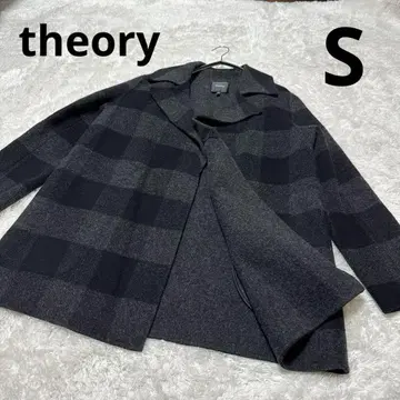 새상품급 theory 띠어리 코트 체크 OVERLAY S