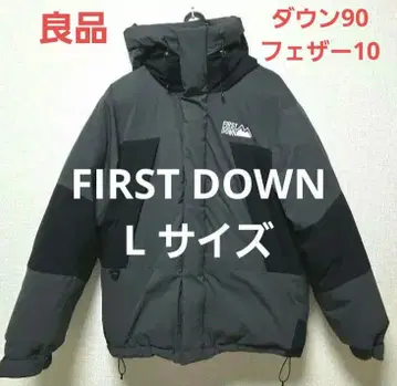 고품질 FIRST DOWN 다운 자켓 그레이 블랙 L 사이즈