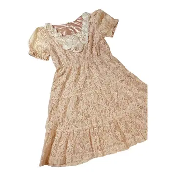 레스트로즈 가슴 장미 레이스 귀여운 핑크 원피스 리즈리사 엑시즈팜