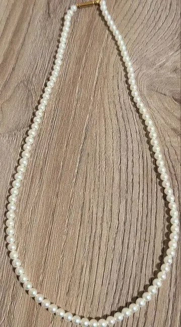 화이트 펄 목걸이 골드 클래스프