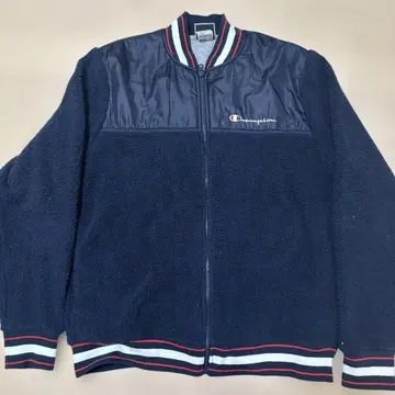 Champion 플리스 자켓 LARGE 네이비