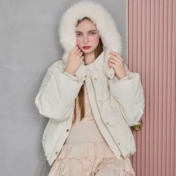 MAJESTIC LEGON 2way 충전솜 후드 블루종 아이보리