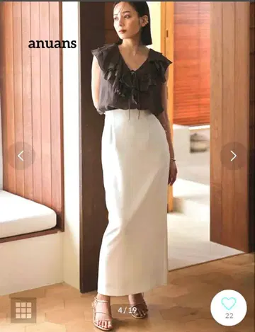 anuans 더블 새틴 타이트 스커트