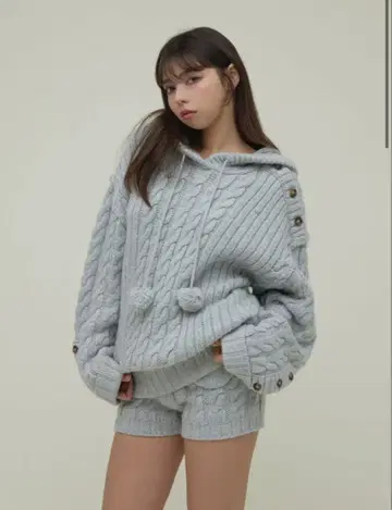 andmary Yara cable knit set up gray