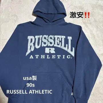 90s USA제 RUSSELL ATHLETIC 후드티 L 네이비
