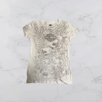 Harley-Davidson 올 패턴 스컬 T셔츠 XL 반팔
