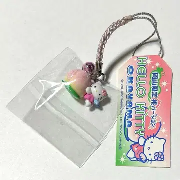 [ 미개봉 미사용 ] 지역 한정 키티 끈 레어 오카야마 복숭아 버전