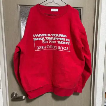 BODYSONG. 로고 프린트 맨투맨 트레이닝복 빨간색