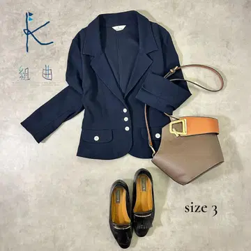 [ KUMIKYOKU 쿠미쿄쿠] 네이비 니트 자켓 3/M 상당 고급스러운