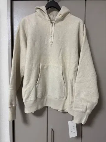 아프레쎄 빈티지 하프 지퍼 후드티 오트밀 사이즈 4