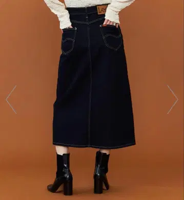 리뉴얼 Lee BABE 스트레치/미들 기장 데님 스커트