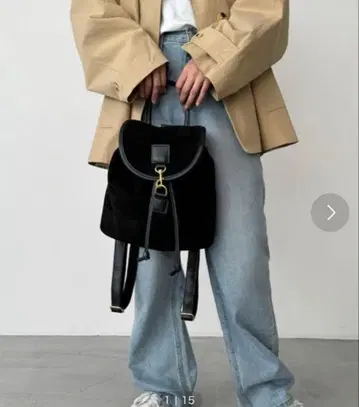 CANAL JEAN El mar 페이크 스웨이드 미니 백팩 블랙