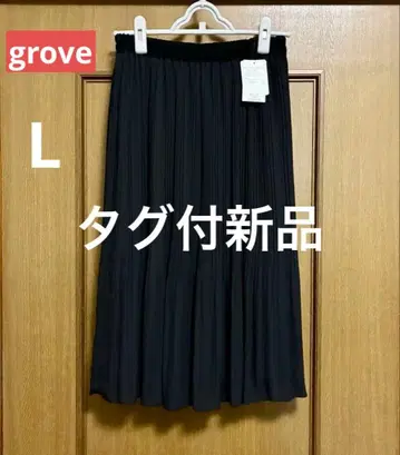 그로브 조젯 A라인 플리츠 스커트 (L) [택 포함 새상품]
