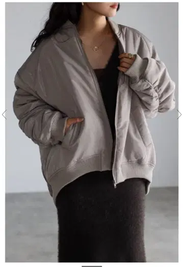 소매 개더 충전솜 MA-1 블루종