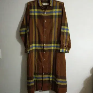 새상품급 빔즈 보이 beams boy 플란넬 셔츠 원피스 브라운 체크