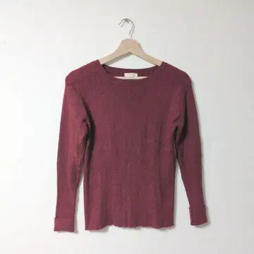 고품질 SHARE PARK 리브 긴팔 스웨터 버건디 [ 1/S ]
