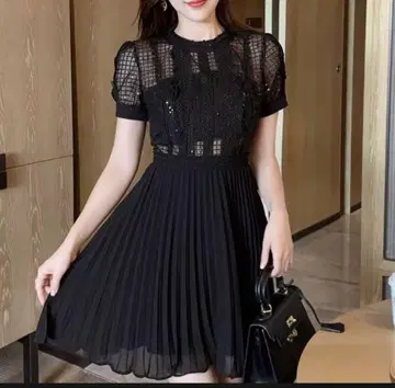 시스루 플리츠 원피스