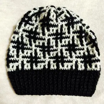 비니 22 니트 모자 꽃 손뜨개질 핸드메이드 모자 블랙 화이트
