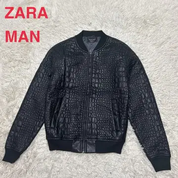 ZARA MAN 자라 악어 엠보싱 페이크 가죽 자켓 블랙