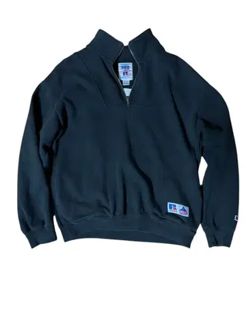 XLARGE Russell Athletic 콜라보 하프 지퍼 네이비