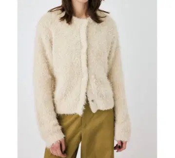 [ moussy ] 니트 가디건 라메 글리터