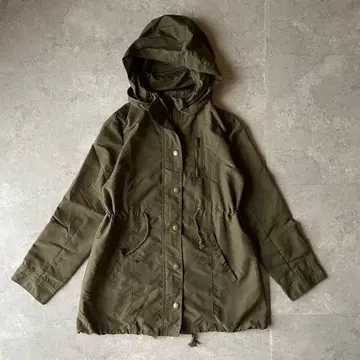 밀리터리 코트 모즈 코트 경량 허리 드로 코드 Y2K 카키