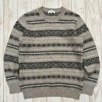 B:MING by BEAMS 페어아일 미들 게이지 크루넥 스웨터