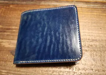 로카도 코도반 블루 x 루가토 숄더 다크 브라운 이단 접이식 지갑 새상품