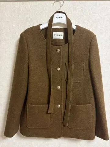 OSTKAKA 부클 트위드 싱글 롱 자켓 설명 필독