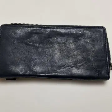 다크 블루 가죽 장지갑