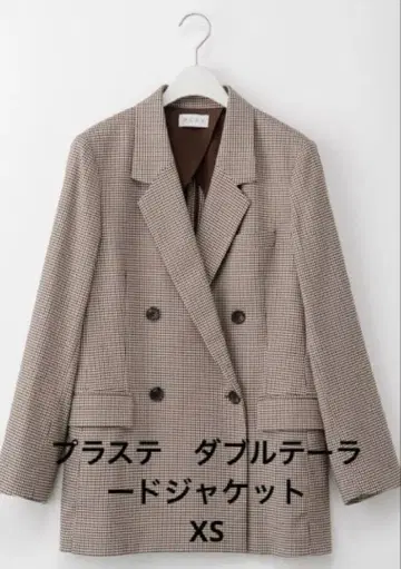 새상품급 PLST 더블 브레스트 테일러드 자켓 체크 xs