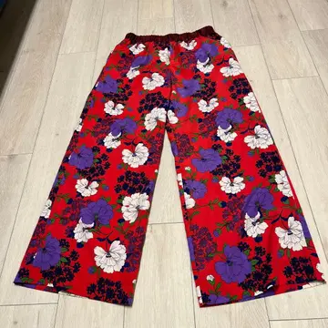 플라워 프린트 와이드 팬츠 사이즈 38