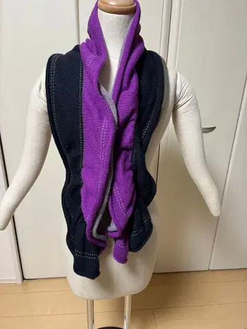 니트 스톨 보라색 블랙 그레이 머플러