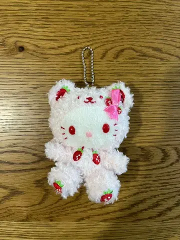 [ 새상품급 ] 헬로키티 핑크 리본 봉제 인형 키체인 딸기 곰 레어품