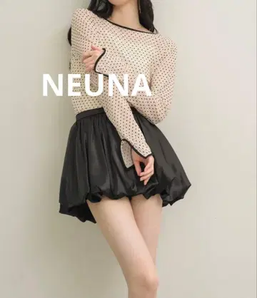 NEUNA 새틴 벌룬 미니 스커트