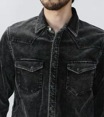 택 포함 새상품! 나노 유니버스 코듀로이 웨스턴 셔츠 M 블랙