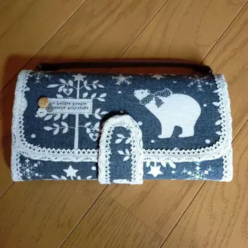 핸드메이드 장지갑 시로쿠마 (탈부착 가능 손잡이 포함)