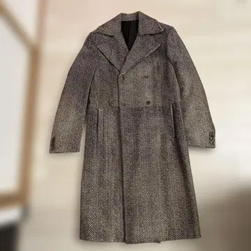 질 샌더 지라프 리얼 가죽 헤링본 더블 브레스트 코트 48