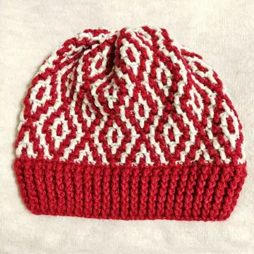 비니 27 니트 모자 꽃 손뜨개질 핸드메이드 모자 레드 빨간색 화이트