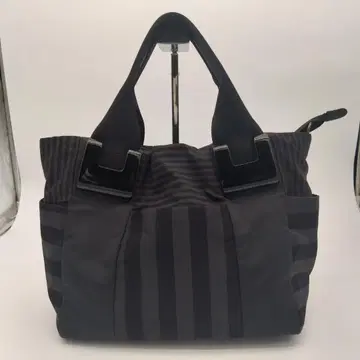 ear PAPILLONNER 수지 부품 토트백 스트라이프 블랙