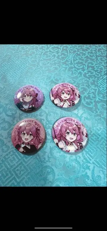 사쿠라미코 스시로 콜라보 캔뱃지 4개 세트