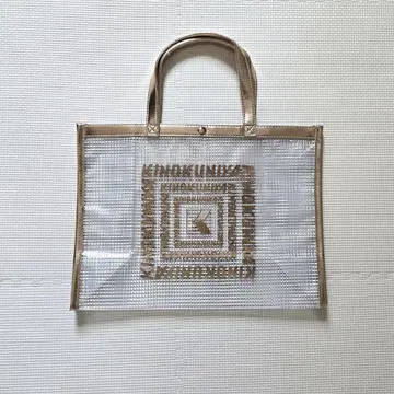 KINOKUNIYA 클리어 토트백 골드