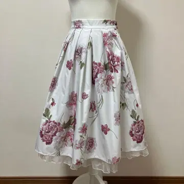 토코 클로젯 꽃무늬 튤 롱 스커트 꽃 성인 귀여운 고급