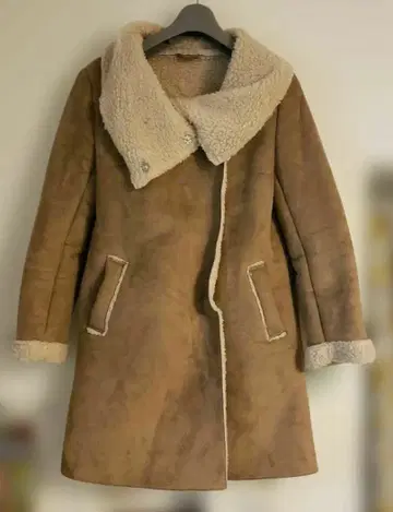 coen 브라운 무스탕 코트 롱 코트